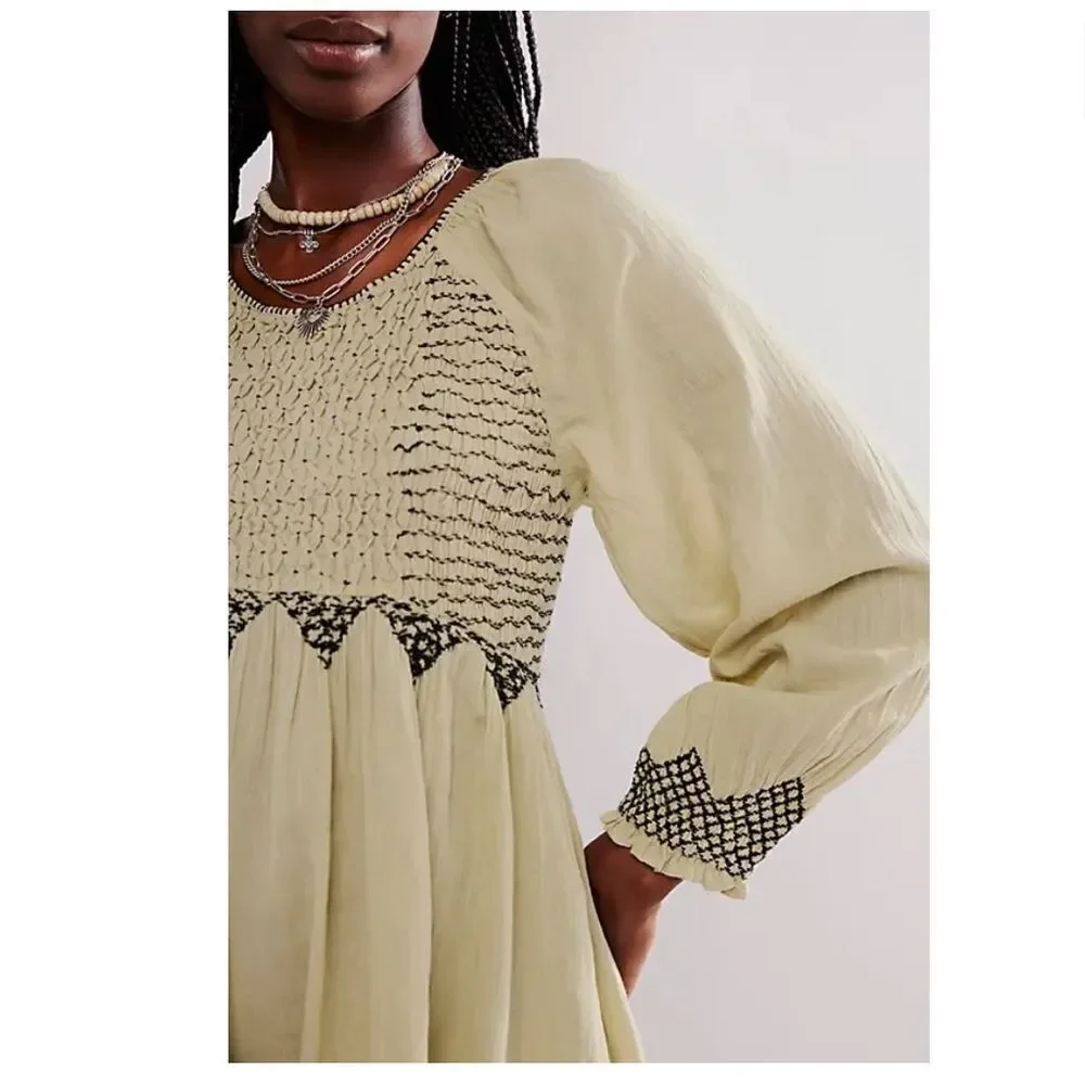 FREE PEOPLE What A Feeling Tunic - Sage Combo - Picture 3 of 9